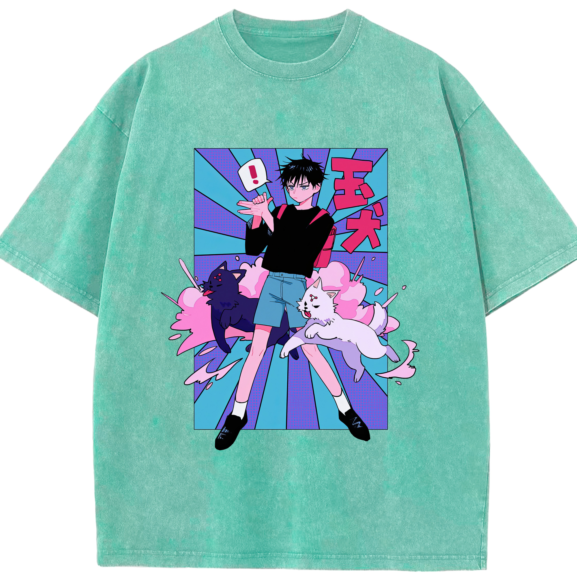 （画像用） 呪術廻戦 Jujutsu Kaisen 綿100% ヴィンテージ風 半袖Tシャツ（フロントプリント）